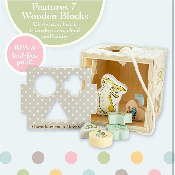 Kids Preferred Guess How Much I Love You Wooden Shape Sorter with Rope Handle - Picture 4 of 12